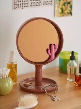 Urban Outfitters EUC Desert Table Top Mirror and Jewelry Stand